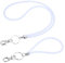 Xinjoduz 2 Stück Schlüsselanhänger Glitzer Schlüsselbänder zum Umhängen Keychain Handgelenksband Nylon Lanyards Umhängeband mit Drehbarem Metallclip Weiß Schlüsselband Lang für ID-Kartenhalter Handy