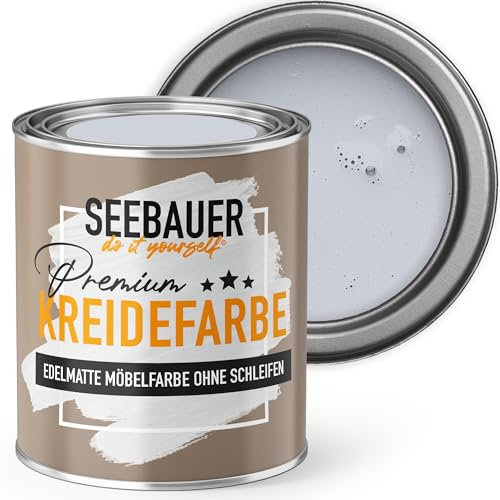 SEEBAUER diy Kreidefarbe für Möbel Violett 750ml für Innen (No. 911 Magic Lavender) Möbelfarbe ohne Schleifen - Holzfarbe extra matt - Holzlack, Möbellack hohe Deckkraft