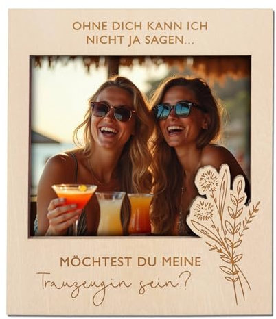 Joli Coon Trauzeugin fragen Bilderrahmen - Möchtest du meine Trauzeugin sein - magnetischer Bilderrahmen für gemeinsames Bild