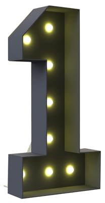 100CM/3.3FT Marquee Light Up Number 1, Mosaic Giant Marquee LED Light Pre-cut Foam Board Set Birthday Party Wedding Baby Shower Xmas Anniversary