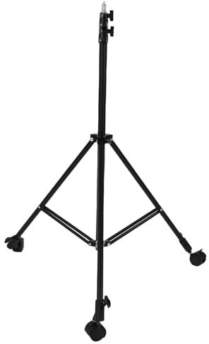 Yanmis Support de Lumière de Photographie avec roulettes, Support de Trépied de Lumière Pliable Télescopique Support de Base à roulettes pour Photographie 360 °