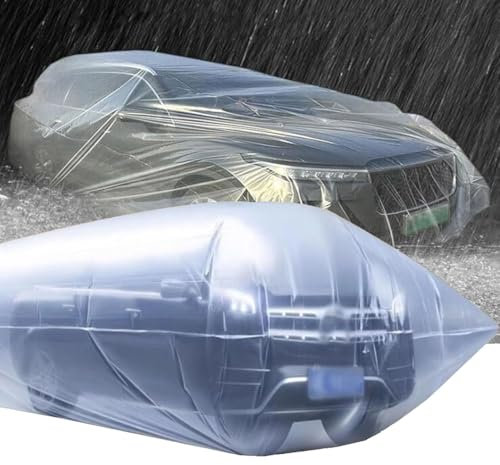 Autokapsel, Versiegelte Wasserdichte Autoabdeckung Für Jedes Wetter, Wiederverwendbare PE-Kunststoff-Autoabdeckung, Regen- Und Schneeschutztasche, Limousine, SUV, Universal-Außenabdeckung Schutzschild