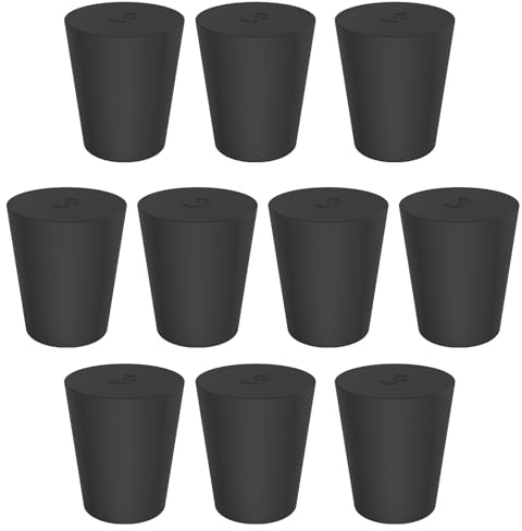 stonylab Massive Gummistopfen (schwarz), Konischer Stopfen Zum Abdichten von Reagenzgläsern, Kolben Und Labor-glaswaren, 10er-pack, #3