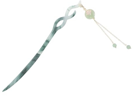 DIKACA Chinesischer Tassel Haarstab Grün mit Anhänger Traditioneller Haarschmuck für Frauen Hanfu Brautkleidung Langlebiger Sicherer Halt Moderner Vintage Stil