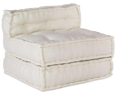 ZQQLVOO Pouf Modular Creme Modulares Sofabett mit Baumwollbezug, vielseitig als Couch oder Sitzbank nutzbar. 70x70x54 cm Stoff