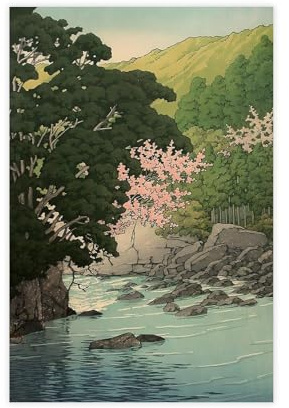 SDKAHKZO Hasui Kawase Leinwand-Poster, Wandkunstdruck, Gemälde, Wohnzimmer, Schlafzimmer, Dekoration, 30 x 45 cm
