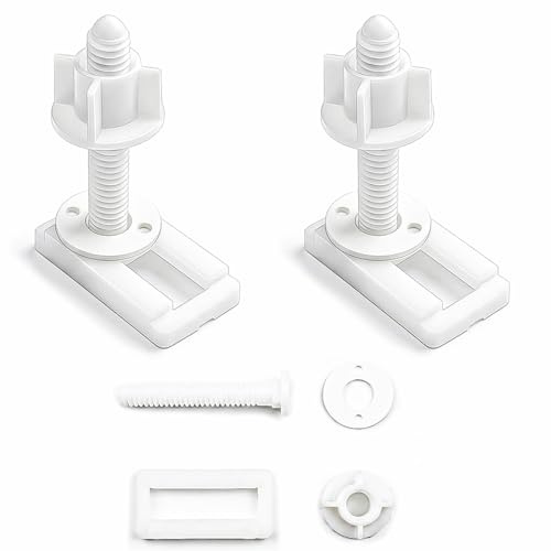 2 Pcs Toilet Seat Screws, Toilet Seat Bolts and Nuts Fittings Repair Kit | With Washers, for Securing Standard Wc Pans