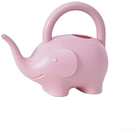 Regadera portátil de dibujos animados de 1 litro para niños, hervidor de agua con forma de animal, herramienta educativa ligera para niños, jardinería, diseño divertido elefante (elefante, rosa)