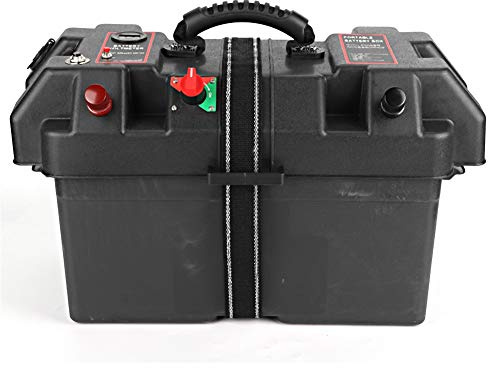YDuupxe Box Power Center USB 12V Port Fit Group 24 and 27 Size Batteries Trolling Battery Box Motor Battery Power Motor Center Station Trolling Smart Plastic Portable