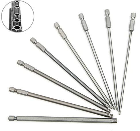 JTENG 8 Stück 150mm Torx Bits Schraubendreher Set Extra lang und magnetisch T8-T40 1/4 Zoll Sechskant Schaft Elektrische Schraubendreher Werkzeuge