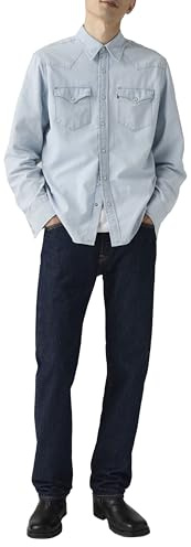 Levi's Herren Jeanshose 501 Original mit Knopfleiste, Straight Fit, Rinse, W38/L32