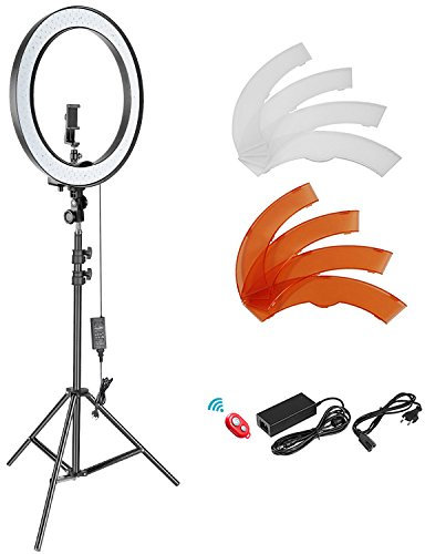 NEEWER 18 Zoll SMD LED Ringlicht dimmbares Beleuchtungsset mit 78.7 Lichtständer Filter und Blitzschuhadapter für Studio LED Beleuchtung für Portrait YouTube TikTok Videoaufnahmen (keine Tragetasche)