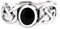 WINDALF Celtic Damen Ring NORAN h: 0.8 cm Eleganter Schwarzer Onyx mit Zopfmuster 925 Sterlingsilber (Silber, 48 (15.3))