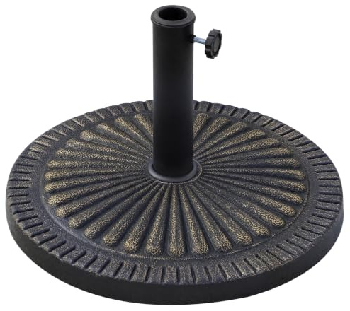 Outsunny Base per Ombrellone Rotonda in HDPE con Decorazione 14kg Bronzo