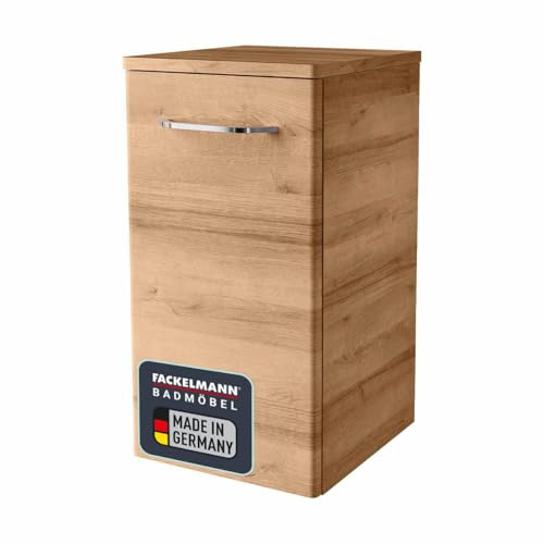 FACKELMANN Unterschrank Milano/Badschrank mit Soft-Close/Maße (B x H x T): ca. 30,5 x 57 x 32 cm/Schrank fürs Bad mit 1 Tür/Türanschlag frei wählbar/Korpus: Braun hell/Front: Braun hell