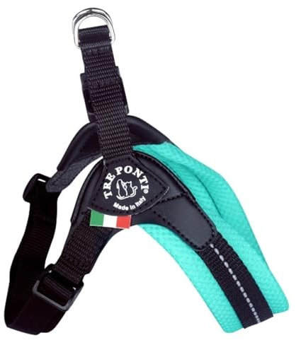 Tre Ponti Geschirr Easy Fit Soft Mesh Verstellbarer Bauchgurt, Farbe:Minze, Größe:Gr.3.5/46-62 cm/bis 9 kg