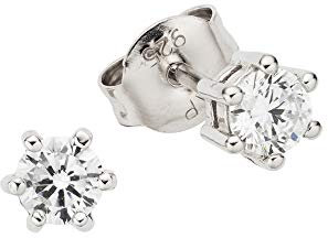 Zeeme Silber Damen Ohrstecker 925/- Sterling Silber 0,5cm Glänzend Zirkonia weiß 360221785