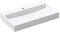 doporro Lavabo sobre encimera blanco mate de mármol fundido con válvula de desagüe 80x46x11cm Colossum19 lavabo rectangular suspendido con 1 orificio para grifo con nano revestimiento