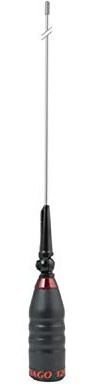 Super Santiago 1200 Antena Móvil CB 27MHz - Longitud 2 Metros, Ganancia 4dB, Potencia 600W - Acero Inoxidable - Incluye Base PL y Cable RG58 (Kit Completo)