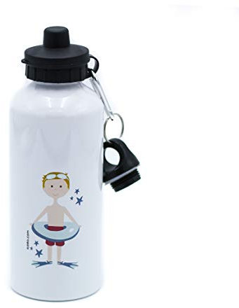 Susiko Nuoto Bambino, Bottiglia in Alluminio, Bianco, 600ml