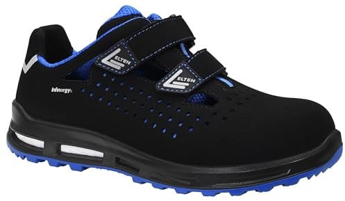 ELTEN Sicherheitsschuhe IMPULSE XXT blue Easy ESD S1, Damen und Herren, Textil, Kunststoffkappe (leichter als Stahlkappe), leicht, sportlich, Schwarz/Blau, Größe: 42