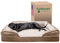 Furhaven Haustier-Hundebett, kühlendes Gel-Memory-Schaum, Wellen, perfekter Komfort, traditionelles Sofa-Stil, Wohnzimmer-Couch, Haustierbett mit abnehmbarem Bezug für Hunde und Katzen, Braunstein, Jumbo Plus