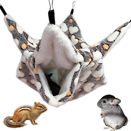 NALCY Kleintierkäfig-Hängematte, 3-lagige Zucker-Hängematte, Hamsterkäfig-Zubehör, Gemütliches Kleintierbett für Chinchilla, Papagei, Zucker, Frettchen, Ratten, Hamster