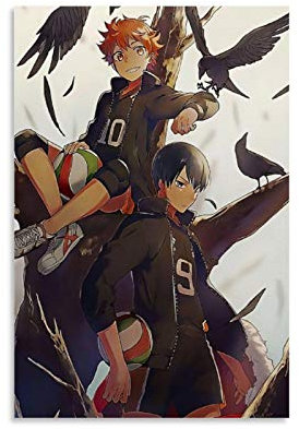YISHUI Anime Haikyu Poster, Volleyball, Sport, Cartoon-Poster, 1 Leinwand-Kunstdruck, modernes Familienschlafzimmer, 50 x 75 cm