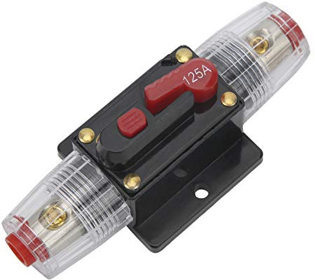 125A o-Leistungsschalter Auto-Auto-Stereo-Inline-Sicherungshalter Wechselrichter, manueller Reset 12V-24V DC für den Schutz des o-Systems von Marinebooten für Kraftfahrzeuge