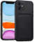 Verco Handyhülle für iPhone 11 Case Silikon, Handy Cover mit Kartenfach Dünne Schutzhülle für iPhone 11 Hülle - Schwarz