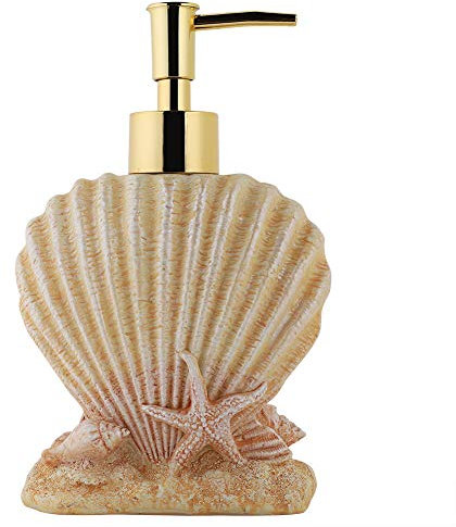 OKAT Galvanische Presse Kopf Handpresse Flasche Seifenspender, Seifenspender Flaschen, Muschelform Design für Hotelbadezimmer Home Kitchen Use