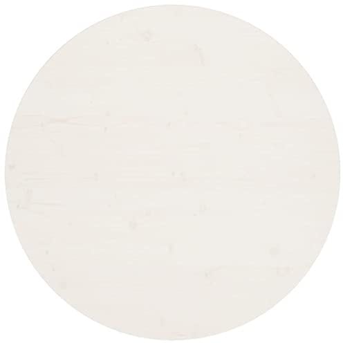 vidaXL Tischplatte Massivholzplatte Holzplatte Ersatztischplatte Holz Platte für Esstisch Couchtisch Gartentisch Weiß Ø90x2,5cm Massivholz Kiefer