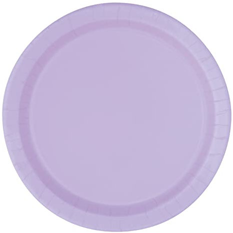 Trimming Shop 7 Heavy Duty Round Dessert Plates Lavender Disposable Plates 18cm, 20 Pack - Colour Themed Paper Tableware for BBQs, Weddings, Anniversary, Birthday, Multipurpose Occasions