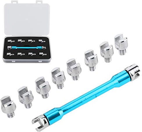 Juego de Llaves para Radios de Motocicleta, Kit de Llave CNC para Radios de Rueda de Bicicleta de Cross, Accesorio para Motocicleta 5.0 6.8 Longitud 93 Mm / 3.7in para la Mayoría de las(Un azul))
