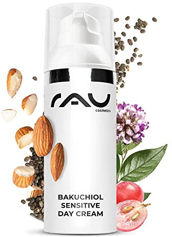 RAU Cosmetics Bakuchiol Sensitive Day Cream 50 ml - Retinol Creme Gesicht (Bakuchiol) - Leichte Tagescreme - Gesichtspflege für reife Haut & unreine Haut - Anti Aging Creme
