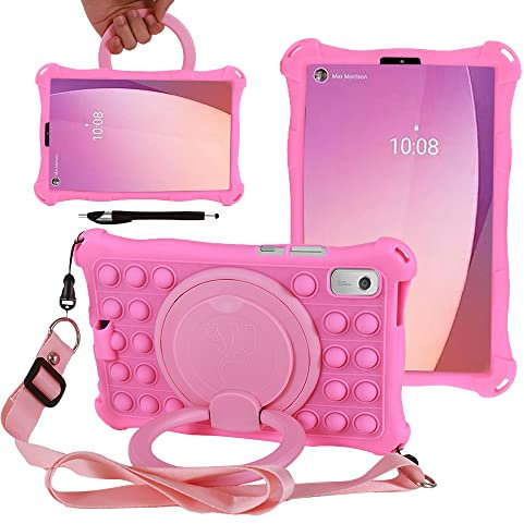 YHFZR Funda para Lenovo Tab M9 9 TB-310FU, Soporte Giratorio Silicón Ligera Carcasa Antideslizante para los niños para Lenovo Tab M9 9 TB-310FU, Rosa