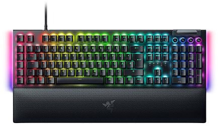 Razer BlackWidow V4 (Yellow Switch) Clavier mécanique de Jeu Chroma RGB (commutateurs mécaniques Jaunes, 6 Touches Macro, Capuchons Clavier ABS Doubleshot) Disposition QWERTZ DE Noir