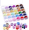 Swpeet 36Pcs 36 Farben Polyester vorgespult Spulen Nähen Set mit Spulenkasten, Nähgarn Spulen, vorgespult Spulen kompatibel mit Brother/Babylock/Janome/Elna/Singer Stickmaschine, Größe A
