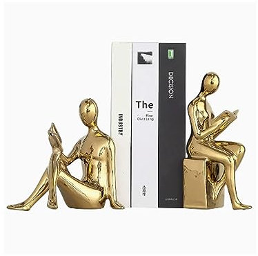 Serre-Livres en Porcelaine, Serre-Livres de décor de Belle pièce, décorations de Bureau, Serre-Livres de décor à la Maison pour Les Livres Lourds, Or Argent