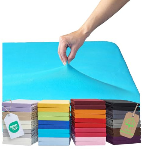 MALIKA® Spannbettlaken 90x200cm - 100x200cm Baumwolle Bettlaken Jersey Betttuch Spannbetttuch Laken - Matratzenhöhe bis 28 cm