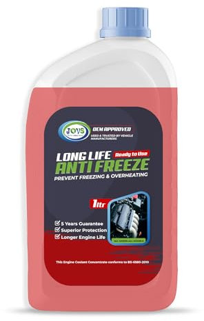 Jovs Antifreeze Coolant 1L - Long Life Red Engine Coolant Ready to Use