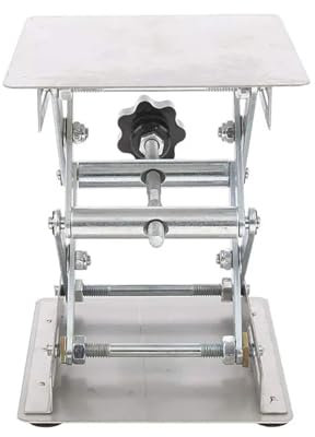 ZERVA 200 mm Heim-Edelstahl-Hubtisch, Holzbearbeitungs-Labor-Hebeständer, Rack-Hebeplattform for Schneiden von Holz