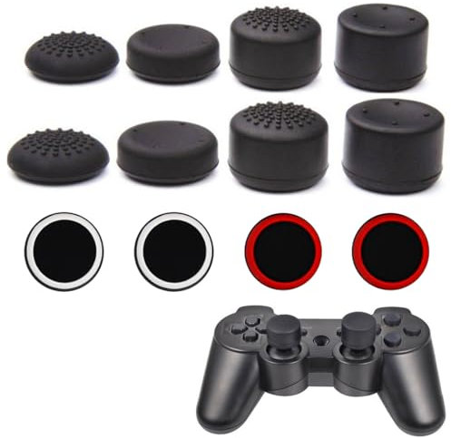 GNHG 12 Piezas Accesorios para Mando PS4 PS5,Accesorios para Mando PS4 PS5,Palancas Mando PS5,Gamepad Accesorios,para Mando Joystick Protectores,Aim Assist Caps Accesorios