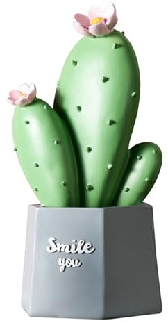 Estatua Cactus Moderno, Abstracto Adorno Salon Moderno, Abstracto Estatua Planta Resinoso Moderno, Artístico Figura Decoracion Salon, Ornamento Arte, Decoracion Casa Hogar Salon Escritorio (Verde)