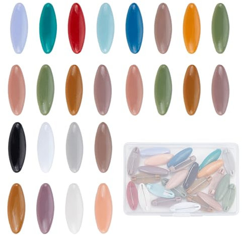 NICENEEDED 24 Stück Sicherheitsnadeln Für Schals, Hijab-Pins-Clip, Bunte Broschen Aus Kunststoff Mit Box, Modische Kunststoffabdeckung, Schals, Sicherheitsclip, Windelnadel