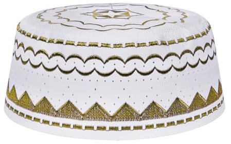 Kinder Muslimische Gebetshut Islamischer Kufi Rund Stickerei Cap Männlich Türkisch Arabien Ramadan Stickerei Cap Atmable Stickerei Saudi Arabien Beanie Hut Sonnenhut für Kinder und Jugendliche