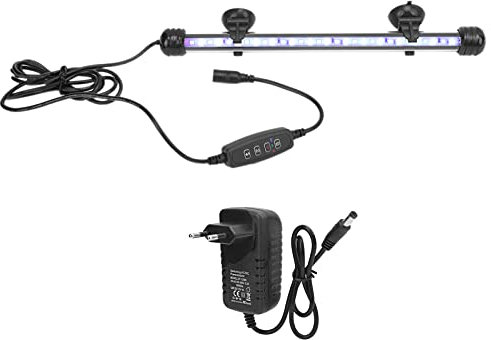 Luce per Acquario Dimmerabile a LED, Illuminazione per Acquario Impermeabile con Chip IP68 2835 a 3 modalità per Acquario (Spina UE 28 cm)