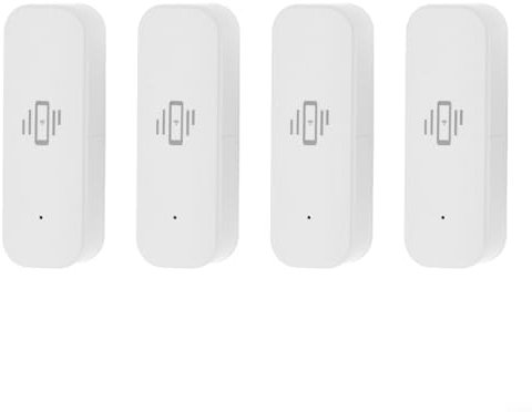Lot de 4 capteurs de vibrations Wi-Fi avec alarme pour ZigBee - Détecteur de mouvement pour application Tuya/Smart Life - Surveillance en temps réel