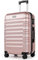 MoFut Hartschalen-Handgepäck Koffer Mittelgroß aus ABS – Reisekoffer mit 4 Drehbaren Rollen (360°), Trolley mit Aluminium-Teleskopstange und 3 Stelige-Zahlenschloss (L – 65L,Rosa Gold)