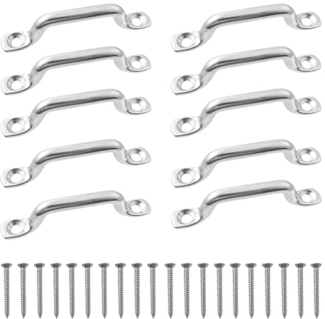 SyiXute 10 Piezas Bucles Cubierta Kayak,Placas de Ojos de Acero Inoxidable con 20 Tornillos,Correas de Ojo de Almohadilla Kayak para Aparejo de Canoa Kayak